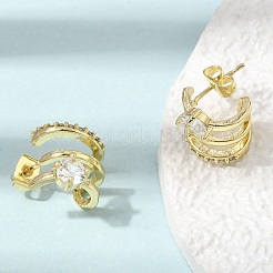 Boucles d'oreilles en laiton avec zircone cubique de micro pave&nbsp;KK-CBA6305-16G