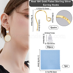 5 пара 925 крючка для сережек из стерлингового серебра&nbsp;STER-BBC0006-49G