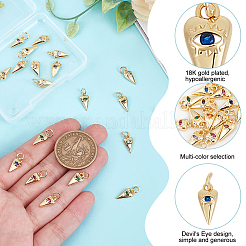 20шт латунные подвески с микропаве и кубическим цирконием&nbsp;KK-GO0002-10