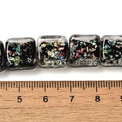 Нити стеклянных бусин из дихроичной фольги ручной работы&nbsp;DICH-U001-07H