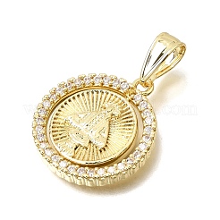 Pendentifs religieux en laiton sertis de micro-pavés de zircone cubique transparente&nbsp;CU-CBAE7DF-06G-A