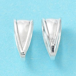 真鍮製バチカン  カドミウムフリー＆鉛フリー  925銀メッキ  10x4x6mm&nbsp;KK-R149-09B-S