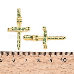 Pendenti in zirconi cubici verdi in micro pavè di ottone&nbsp;CU-CBA7E9C-12A-G