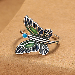 Эмалированные кольца-бабочки из сплава с регулируемыми пальцами для женщин FS-WGCFE54-01