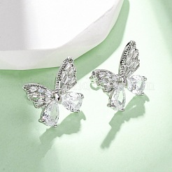 Серьги-гвоздики из циркония&nbsp;EJEW-D322-02P