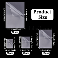 100 шт. 4 прямоугольных пластиковых листа для ламинирования&nbsp;AJEW-NB0007-99