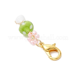 Подвески-бусины ручной работы в виде грибов и цветов HJEW-MZ00216