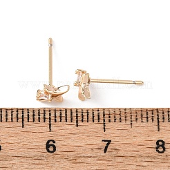 Серьги-гвоздики из латуни с прозрачным фианитом и прозрачным фианитом&nbsp;EJEW-L278-02G