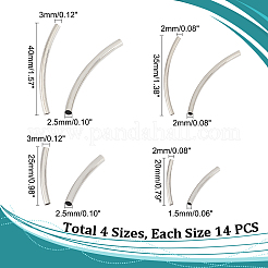 56 шт. 4-х видов трубчатых бусин из нержавеющей стали 304 STAS-UN0049-16