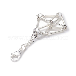 Латунный мешочек макраме пустой держатель для камня кулон украшение&nbsp;HJEW-JM01269-03