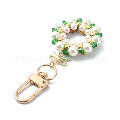 Рождественский венок из ракушки с жемчугом и подвеской HJEW-TA00024