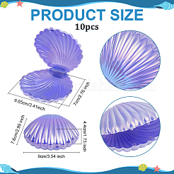 Шкатулки для хранения ювелирных изделий в форме ракушек из перламутрового пластика&nbsp;AJEW-WH0695-138A-01