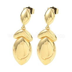 Серьги-гвоздики из латуни с конским глазом&nbsp;EJEW-F389-06G