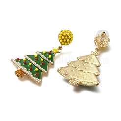 Boucles d'oreilles à tige en alliage de perles en plastique de Noël pour femmes&nbsp;EJEW-U024-02G-02