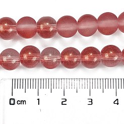 Нити матовых прозрачных стеклянных бусин&nbsp;X1-GLAA-P065-8mm-06