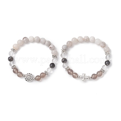 2 шт. круглых бусин из натурального кварца&nbsp;BJEW-JB13000