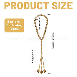 3 шт. браслеты с подвесками-узлами из сплава 3 цветов&nbsp;BJEW-PH0004-70