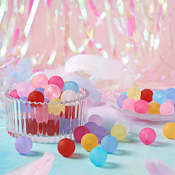 100шт 10 цвета прозрачные акриловые бусины FACR-BT0001-02