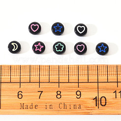 Непрозрачные черные акриловые бусины&nbsp;SACR-YW0001-21A