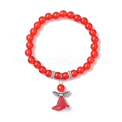 Bracelets extensibles en perles de plastique transparent pour enfants&nbsp;BJEW-JB11507-03