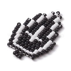 シードグラスペンダント  クロス  ハロウィン用  ブラック  38x24.5x2mm  穴：1.5mm&nbsp;PALLOY-MZ00236
