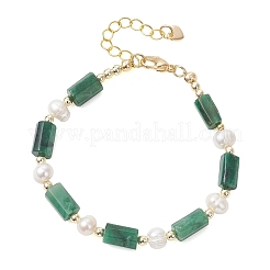 Браслеты из бусин-колонн с натуральным лазуритом/натуральным апатитом/натуральным соколиным глазом/натуральным изумрудом для женщин&nbsp;BJEW-JB13115