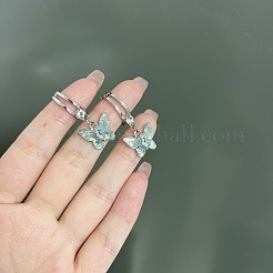 Серьги-гвоздики с подвесками из сплава стекла&nbsp;FS-WGBA811-01