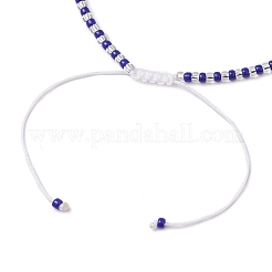 Регулируемые круглые плетеные браслеты на ногу из искусственного жемчуга&nbsp;AJEW-AN00672-02