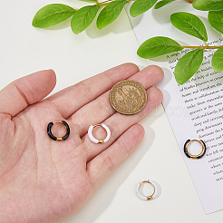 2 пара 2-цветных двухцветных массивных серег-колец из нержавеющей стали 304 с эмалью для женщин&nbsp;EJEW-DC0001-38A