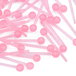 プラスチック製の小さなボール スタッド イヤリング  女性用ポストイヤリング  フラミンゴ  14x2.5mm  ピン：0.9mm&nbsp;EJEW-N022-01B