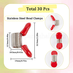 30 шт. пружинные зажимы из нержавеющей стали для изготовления бисерных украшений FIND-SC0009-63