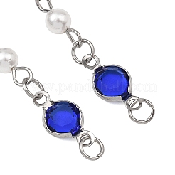 Handgefertigtes Armband aus Glas mit blauem Nazar-Auge und flacher&nbsp;AJEW-JB01644
