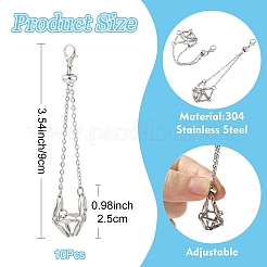 10 шт. подвеска-мешок из нержавеющей стали 304 в технике макраме&nbsp;HJEW-YW00109