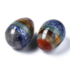 Jaspe rojo natural ensamblado y jade topacio y ojo de tigre y aventurina verde y punto azul jaspe y lapislázuli y amatista piedra de huevo&nbsp;G-S375-002