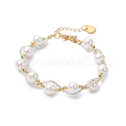 Браслеты из круглых ракушек и жемчуга для женщин&nbsp;BJEW-MZ00151-01