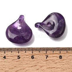 天然石アメジストペンダント  ティアドロップチャーム  22.5x20x7mm  穴：3mm&nbsp;GG-CBA487A-03A