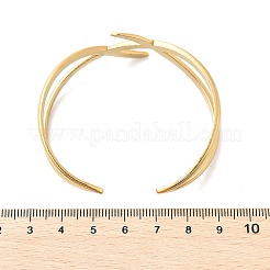 女性用304ステンレススチールカフバングル  18KGP本金メッキ  内径：2-1/8インチ（5.4cm）&nbsp;BJEW-B120-01G-05