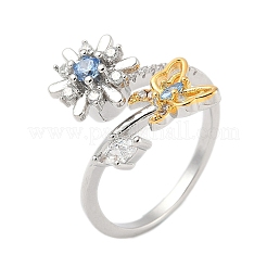 Вращающиеся манжеты из латуни с микропаве из кубического циркония для женщин&nbsp;LS-RJEW-C132-06P