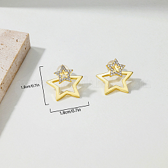 Шикарные серьги-звезды из серебра s925 для женщин KD6970