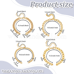 4 шт. 4 стиля стойка покрытие латунь витая цепь браслет изготовление KK-PH0010-82
