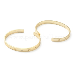 Браслеты-манжеты с прозрачным кубическим цирконием из латуни с микропаве BJEW-Z001-04G