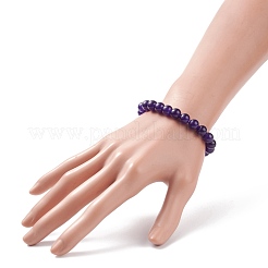 Браслет из натурального нефрита из бисера&nbsp;BJEW-P213-04-8mm