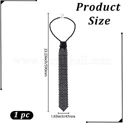 Cravate en perles d'imitation en plastique&nbsp;AJEW-WH20080-02B