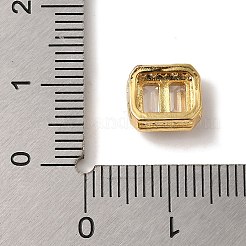 Cremagliera placcata in ottone micro pavé zirconi cubici trasparenti rettangolari maglie multi-filo&nbsp;KK-A229-24G