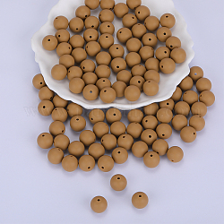 Round Silicone Focal Beads, Chewing Beads For Teethers, DIY Nursing Necklaces Making, Peru, 15mm, Hole: 2mm