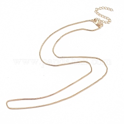 Cadena veneciana de latón, Collares cadena, con cierres de pinza de langosta y extensor de cadena, Plateado de larga duración, dorado, 16.65 pulgada (42.3 cm), 0.8mm
