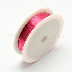 Filo di rame tondo per la creazione di gioielli, rosa intenso, 26 gauge, 0.4mm, circa 39.37 piedi (12 m)/rotolo, 10 rotoli / set