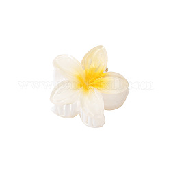 Pinzas para el cabello con garra de plástico en forma de flor, accesorios para el cabello para mujer niña, blanco, 40mm