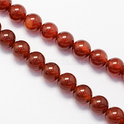 Brins de perles de cornaline naturelles teintes rondes, 8mm, Trou: 1.5mm, Environ 48 pcs/chapelet, 15.1 pouce