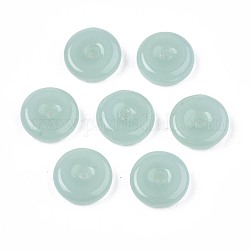 Transparent Spray Painted Glass Beads, Peace Buckle, Dark Sea Green, 10x3mm, Hole: 1.5x1.6mm